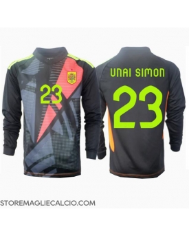 Spagna Unai Simon #23 Portiere Maglia Gara Trasferta Repliche Europei 2024 Maniche Lunghe
